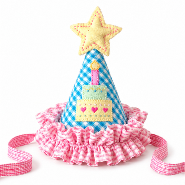 Brewvani® Fabric Birthday Party Hat – Cute Star Cone Celebration Hat
