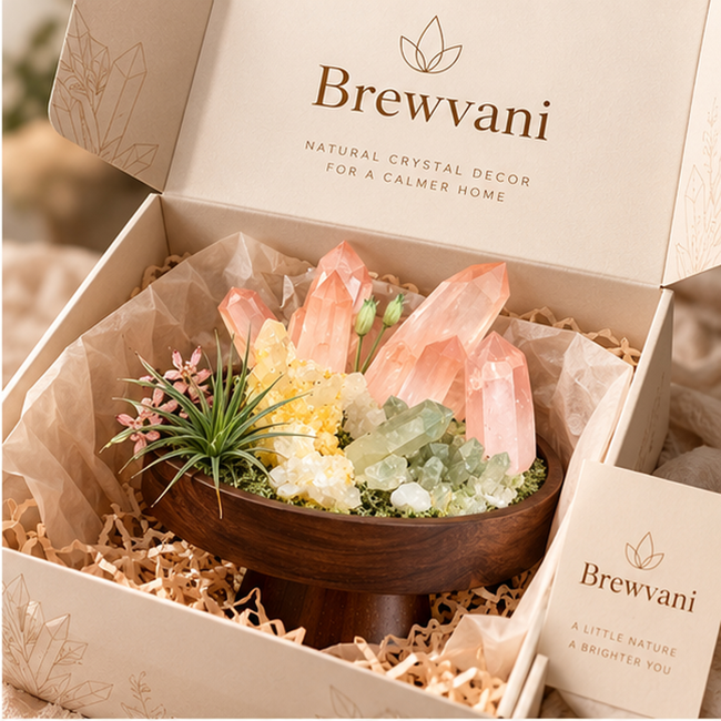 Brewvani® Crystal Garden Decor – Decorative Gemstone Landscape Ornament
