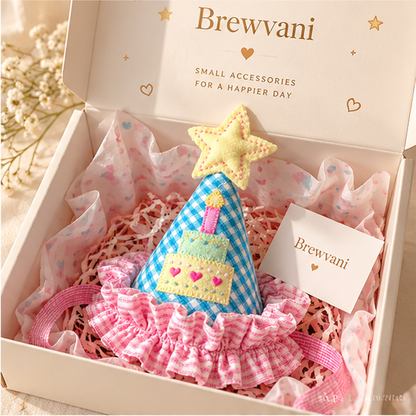 Brewvani® Fabric Birthday Party Hat – Cute Star Cone Celebration Hat