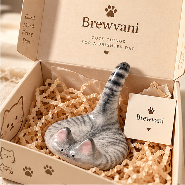 Brewvani® Cat Phone Stand – Cute Desktop Smartphone Holder