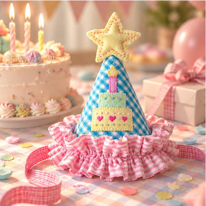 Brewvani® Fabric Birthday Party Hat – Cute Star Cone Celebration Hat