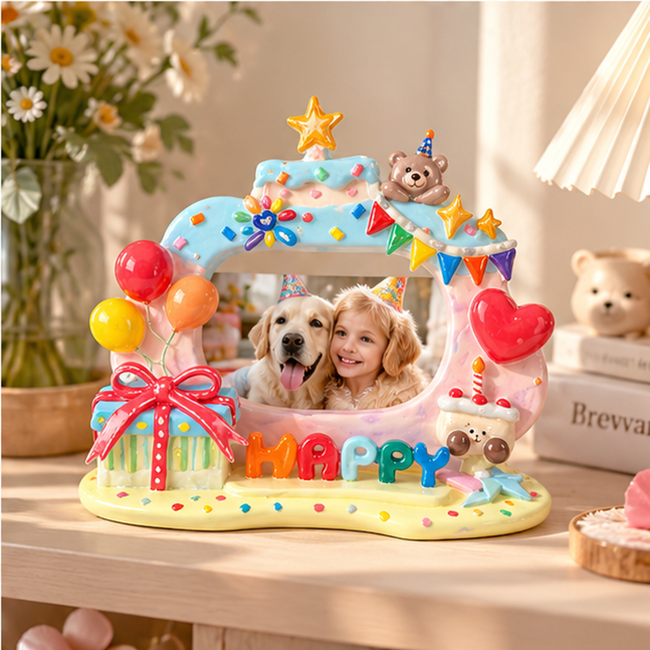 Brewvani® Happy Birthday Photo Frame – Colorful Celebration Picture Frame