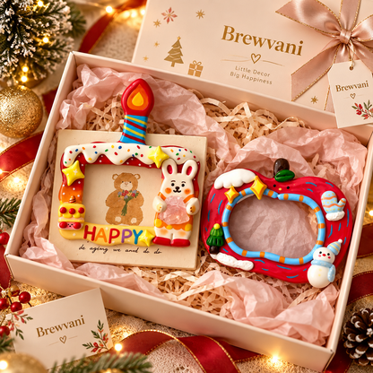 Brewvani® Cute Decorative Stone-Plastic Photo Frame – Colorful Desktop Picture Frame