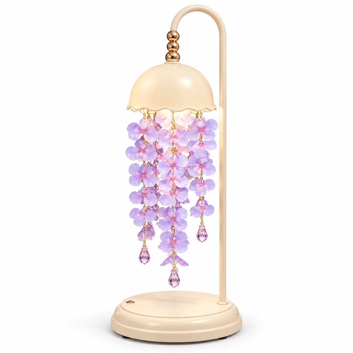 Brewvani® Floral Table Lamp – Purple Hanging Flower Decorative Bedside Light