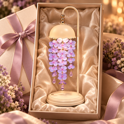 Brewvani® Floral Table Lamp – Purple Hanging Flower Decorative Bedside Light