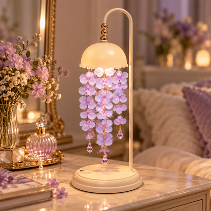 Brewvani® Floral Table Lamp – Purple Hanging Flower Decorative Bedside Light
