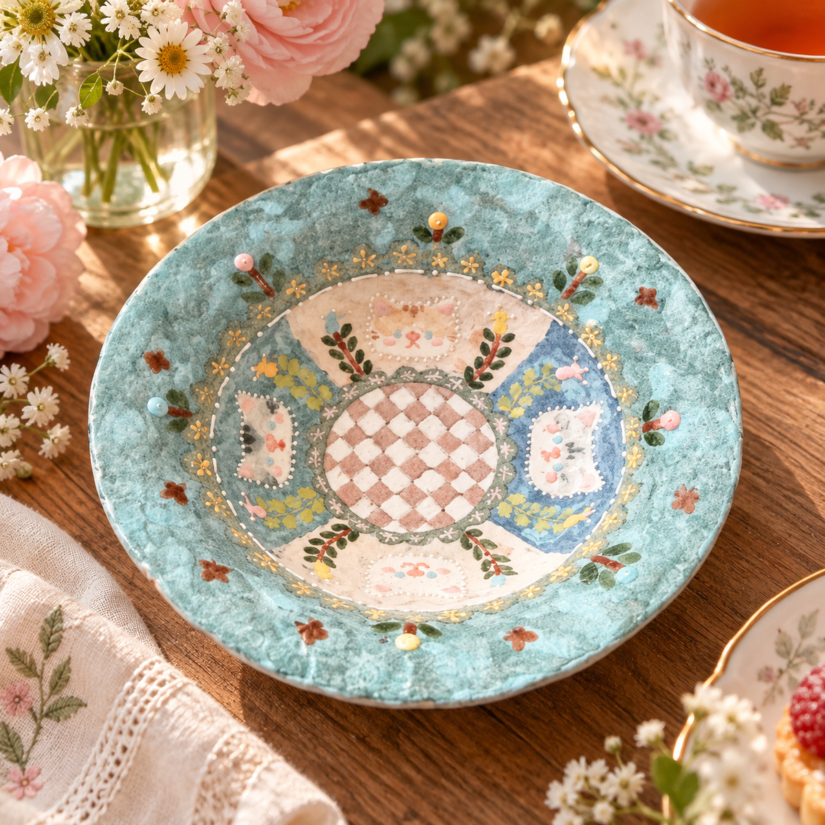 Brewvani® Decorative Yogurt Bowl – Floral Ceramic Breakfast Bowl